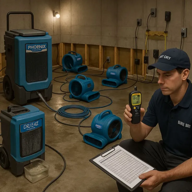 Structural Drying and Dehumidification process in Buford, GA